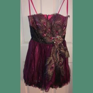 Peacock short formal dress